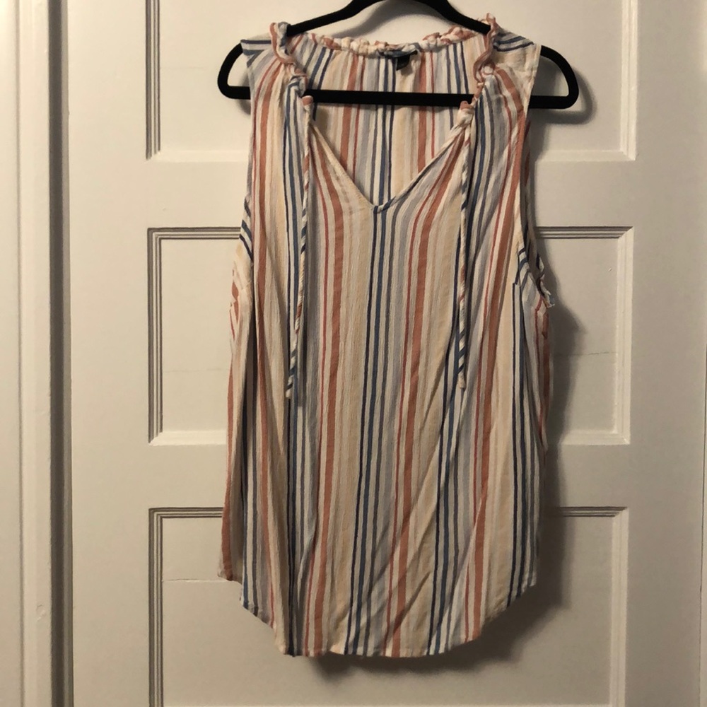 Torrid multicolor crepe stripe tank top - Sz 3
